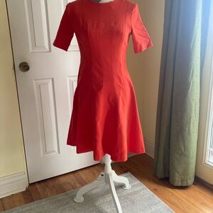 Classic Red/Orange Fit-and-Flare Dress - Women's